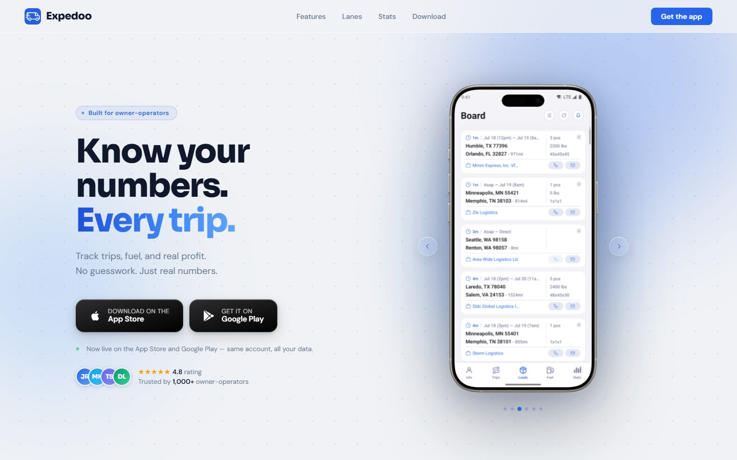 Expedoo — load board and trip tracker